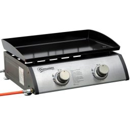 Plancha de Gas Sobremesa Welltin 2 Quemadores 6kW Acero Inoxidable Portátil