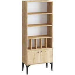 Habitat & Jardin Estantería de madera > - 60 x 30 x 175 cm - roble saphir