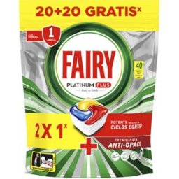 Fairy Platinum Plus lavavajillas 40 cápsulas
