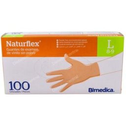 Bimedica naturflex guantes vinilo transpar s/polvo t/g 100 un