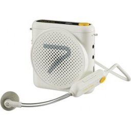 7RYMS Altavoz Amplificador Con Auricular y Micrófono Inalámbrico tipo cascos Blanco