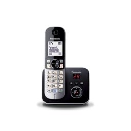 Teléfono DECT Panasonic KX-TG6821 Altavoz 120 entradas Identificador de llamadas Negro Plata