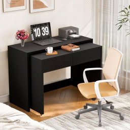 Escritorio Welltin N880P4219989B plegable con ruedas, 2 cajones y madera 110x40 cm