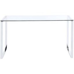 Unique Escritorio metal transparente, plateado