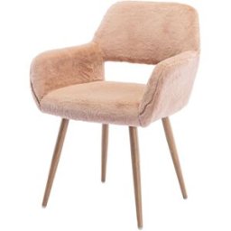 Meubles Cosy Silla de oficina de piel sintética con patas de acero, camel