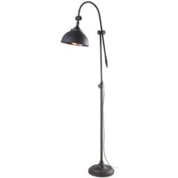 Maisons du Monde Lámpara de pie industrial de hierro negro Alt. 168 cm