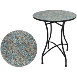 WellHome Mesa de jardín redonda mosaico cerámico
