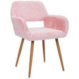 Meubles Cosy Silla de piel sintética con patas de acero, rosa