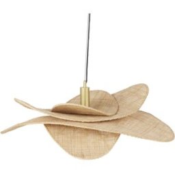 Maisons du Monde Lámpara de techo de ratán y metal dorado Ø88,5 cm