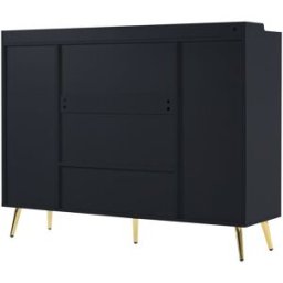 Urban Meuble Soporte de TV negro mate con almacenamiento