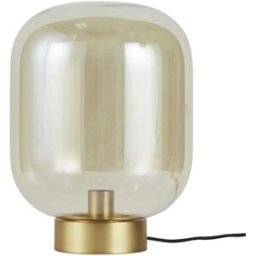 Maisons du Monde Lámpara de mesa de cristal ámbar y metal dorado Alt. 40 cm