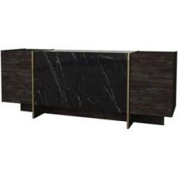 Dmora Aparador efecto madera oro negro 180x47 h76 cm