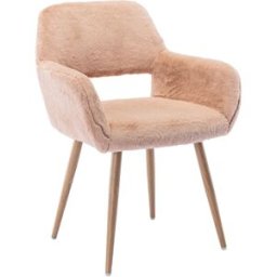Meubles Cosy Silla de piel sintética con patas de acero, camel