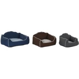 NIYLO Conjunto de 3 camas para mascotas de poliéster azul 72x61x34 cm