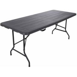Mobili Rebecca Mesa de jardín plegable gris oscuro de plástico y acero