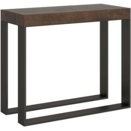 Itamoby Consola extensible 90x40/300 cm efecto madera nogal, hierro