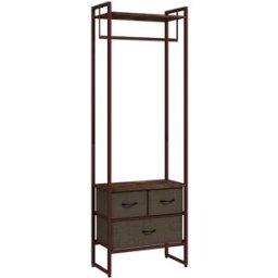 Homcom Perchero de ropa 58.5x30x178 cm marrón rústico