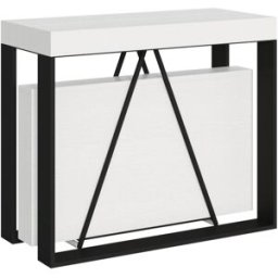 Ityhome Consola extensible 90x40/300cm effecto madera, fresno blanco