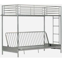 Meubles Cosy Litera con sofá cama plegable, estructura metálica, plata