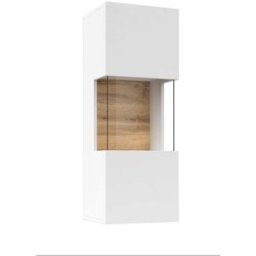 Petits meubles Vitrina de pared 1 puerta paneles hdf blanco