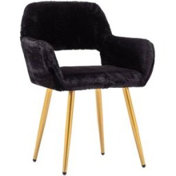 Meubles Cosy Silla de piel sintética con patas de acero, negro