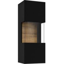 Petits meubles Vitrina de pared 1 puerta paneles hdf negro y madera