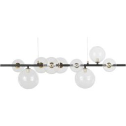 Maisons du Monde Lámpara de techo de metal negro y dorado de 9 globos An. 90 cm