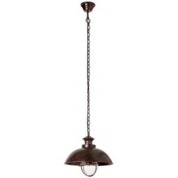 Sulion Lámpara colgante industrial marrón oxidado detalle cristal e27