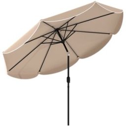 Outsunny Sombrilla de jardín 265x265x235 cm caqui