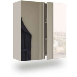 duehome Armario camerino con espejo 60x65 cm melamina blanco brillo