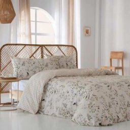 Cotton Artean Funda nórdica satén algodon 200 hilos beige 260x240 cama 180