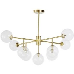 Maisons du Monde Lámpara de techo de acero dorado y 9 globos de cristal Ø100 cm