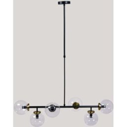 Maisons du Monde Lámpara de techo de acero negro y 6 globos de cristal An. 101 cm