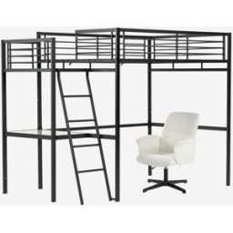 Meubles Cosy Litera alta doble con escritorio y silla de oficina giratoria
