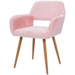 Meubles Cosy Silla de oficina de piel sintética con patas de acero, rosa