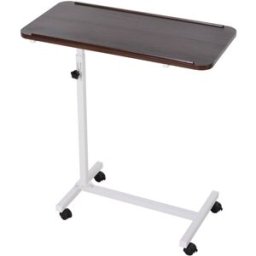 Homcom Mesa auxiliar móvil 77x40x100 cm nogal oscuro