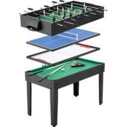Tectake Mesa de juego multifuncional, 15 en 1, con accesorios, negro/verde