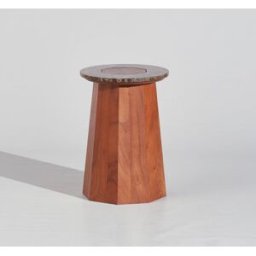 Maisons du Monde Mesa auxiliar marrón con tablero de mármol