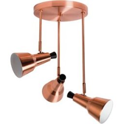 Sulion Lámpara colgante de tres luces de metal y madera