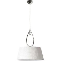 Sulion Lámpara colgante 1 luz pantalla textil blanca cromo