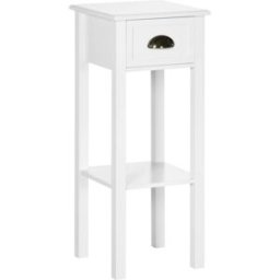 Homcom Mesa auxiliar 30x30x75 cm white