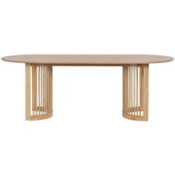 Unique Mesa de comedor efecto madera color natural claro