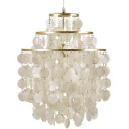 Maisons du Monde Lámpara de techo de acero dorado y nácar Ø43 cm