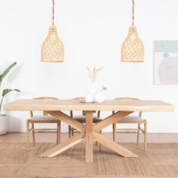 Wabi Home Mesa de comedor de madera maciza de trembesí 220cm