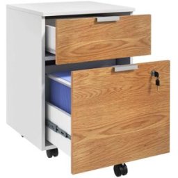Homcom Cajonera de oficina 42x40x60 cm blanco y natural
