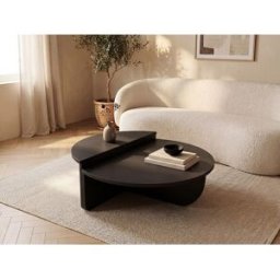 Unique Conjunto de 2 mesas de centro - Negro - ALOEVA