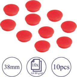 FRANKEN HM3801 - Imanes, 38 mm, rojo, 10 unidades