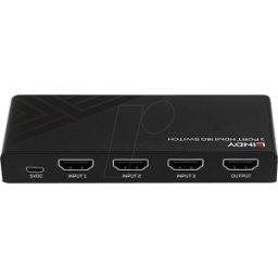 LINDY 38232 - Interruptor HDMI, 3 puertos, 4K 60 Hz