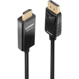 LINDY 40924 - DP 1.2 a conector HDMI a, 0,5 m, activo, HDR, 4K/60Hz,