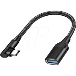 LOGILINK CU0100 - Cable USB 3.1, conector de 90° tipo C > conector hembra, 0,2 m
